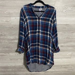 Francesca’s Red, White, & Blue Flannel Dress